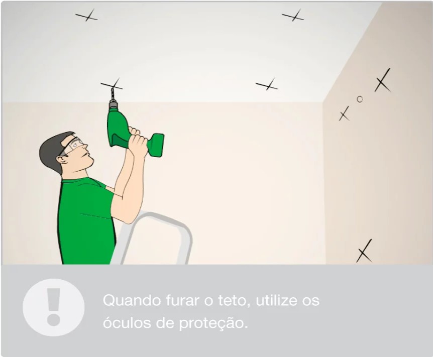 como usar furadeira para instalar um varal de teto